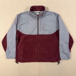 Vintage ESPN-U Texas A&M Jacket Mens XL Maroon Gray Fleece Nylon Colorblock